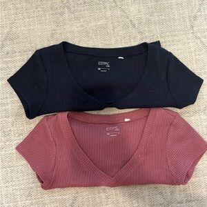 PacSun Black and Burgundy Crop Tops
